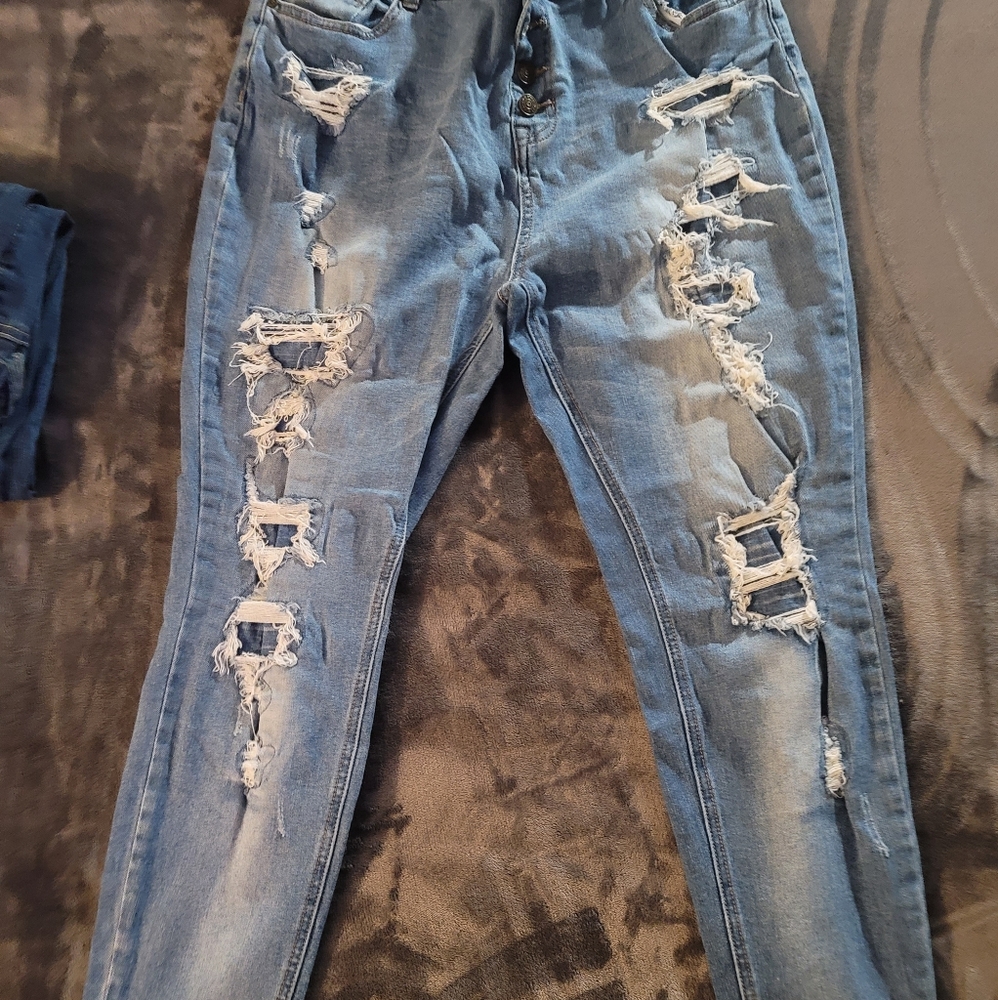 Distressed Jeans. Only wrinkled from being in a tote